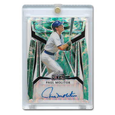 Paul Molitor Autographed Card 2023 Leaf Metal Green # BA-PM1 Ltd Ed of 6