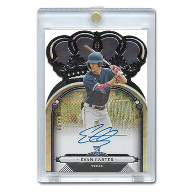 Evan Carter Autographed Card 2023 Contenders Crown Royale Prospect Crown Signature # PCS-EC Ltd Ed of 99
