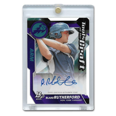 Blake Rutherford Autographed Card 2017 Bowman Platinum Tools of the Craft # TOCA-BR Ltd Ed of 35