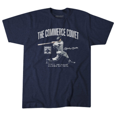 Mickey Mantle The Commerce Comet Hall of Fame Class of 1974 Navy T-Shirt