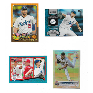Clayton Kershaw Lot of 4 Different Insert Cards (Lot B)