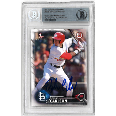 Dylan Carlson Autographed Card 2016 Bowman Draft # BD3 (Beckett)