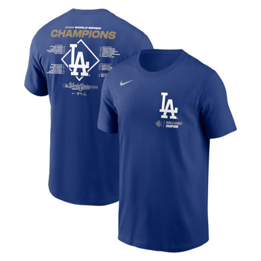 Men’s Nike Los Angeles Dodgers 2025 World Series Champions Roster Royal T-Shirt
