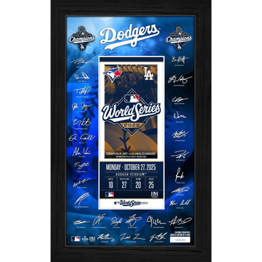 Los Angeles Dodgers 2025 World Series Champions Signature Ticket 18" x 12" Framed Print