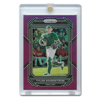 Tyler Soderstrom 2023 Panini Prizm Purple Holo  # 35 Pre-Rookie Card Ltd Ed of 99