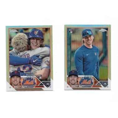 Brett Baty Lot of 2 Different 2023 Topps Chrome Refractor Rookie Cards