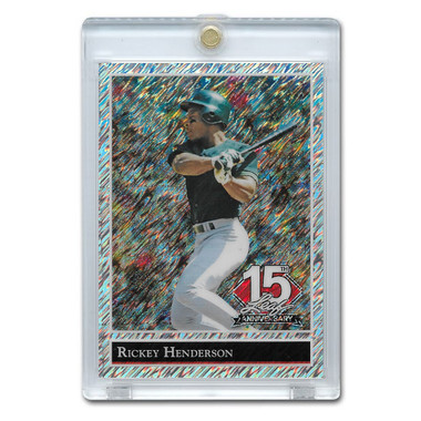 Rickey Henderson 2025 Leaf National Convention 15th Anniversary Silver Shimmer # 92B-139 Ltd Ed of 15
