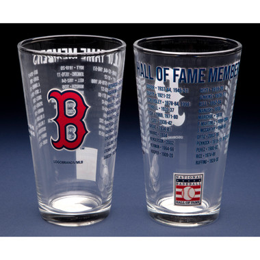 Boston Red Sox Team Hall of Famer 16 Ounce Pint Glass