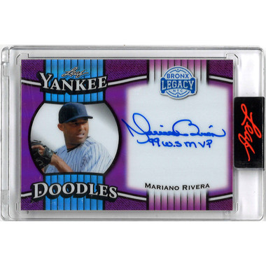 Mariano Rivera Autographed Card 2025 Leaf Bronx Legacy Yankee Doodles Purple # AM-RC1 Ltd Ed of 4