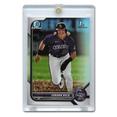 Jordan Beck Colorado Rockies 2022 Bowman Draft Chrome Refractor # BDC-34 Pre-Rookie Card
