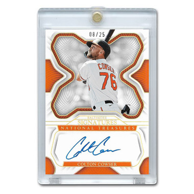 Colton Cowser Autographed Card 2023 Panini National Treasures Signatures Gold # S-CC Ltd Ed of 25
