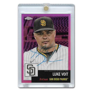 Luke Voit Autographed Card 2022 Topps Chrome Platinum Anniversary Pink Refractor # CPA-LV Ltd Ed of 15