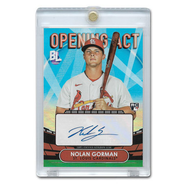 Nolan Gorman Autographed Card 2023 Topps Big League Opening Act # OAA-NG Rookie Card