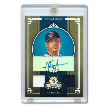 CC Sabathia Autographed Card 2005 Donruss Diamond Kings Crowning Moment # 76 Ltd Ed of 100