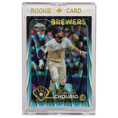 Jackson Chourio Milwaukee Brewers 2024 Topps Chrome Update Raywave Refractor # USC18 Rookie Card