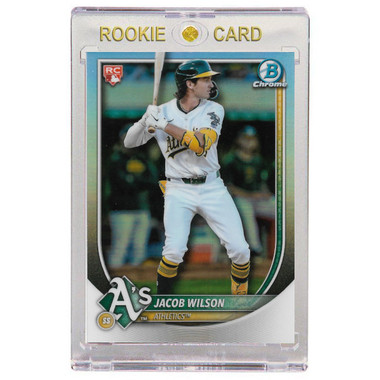 Jacob Wilson Oakland Athletics 2025 Bowman Chrome Red Rookie Logo Refractor # 1 Rookie Card