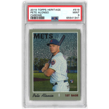 Pete Alonso New York Mets 2019 Topps Heritage Chrome # 519 Rookie Card L:td Ed of 999 PSA 9