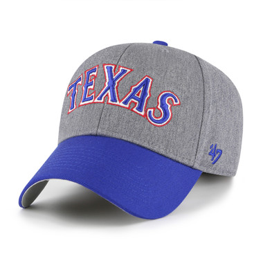 Men’s ’47 Brand Texas Rangers Granite Script Dark Grey Heather and Royal Adjustable Snapback Cap