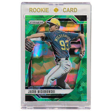 Jacob Misiorowski Milwaukee Brewers 2025 Panini Prizm Green Ice # 4 Rookie Card