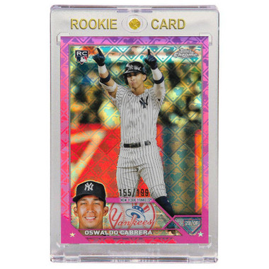 Oswaldo Cabrera New York Yankees 2023 Topps Chrome Pink Logo Refractor # 69 Rookie Card