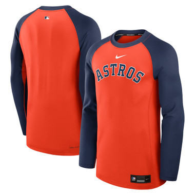 Men's Nike Houston Astros Orange Authentic Collection Game Time Raglan Performance Long Sleeve T-Shirt