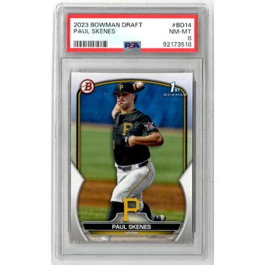 Paul Skenes 2023 Bowman Draft 1st Bowman # BD-14 Pre-Rookie Card PSA 8