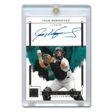 Ivan Rodriguez Autographed Card 2025 Panini Impeccable Award Winner # AWA-IR Ltd Ed of 35