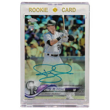 Ryan McMahon Autographed Card 2018 Stadium Club Rookie Refractor # RA-RM Rookie Card Ltd Ed of 499
