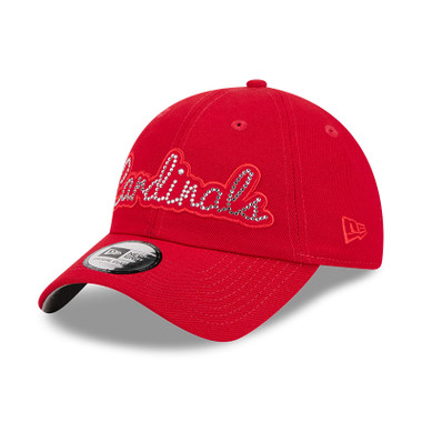 Women’s New Era St. Louis Cardinals Rhinestone Script Red Adjustable Cap