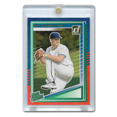 Trey Yesavage 2025 Donruss Red & Blue Holo # 163 Pre-Rookie Card