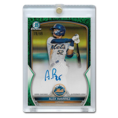 Alex Ramirez Autographed Card 2023 Bowman Chrome Prospects Green Grass Refractor # CPA-AR Ltd Ed of 99