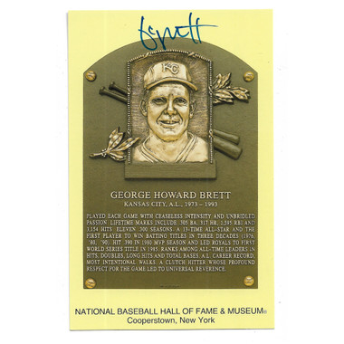 George Brett Autographed Hall of Fame Plaque Postcard (Beckett)