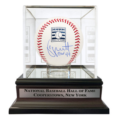 George Brett Autographed Hall of Fame Logo Baseball with HOF 99 Inscription with HOF Case (Beckett)