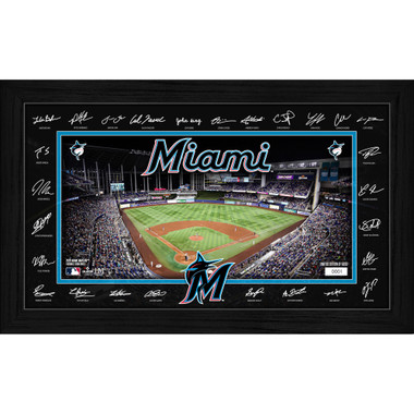 Miami Marlins Highland Mint 2026 Framed 12 x 20 Signature Field