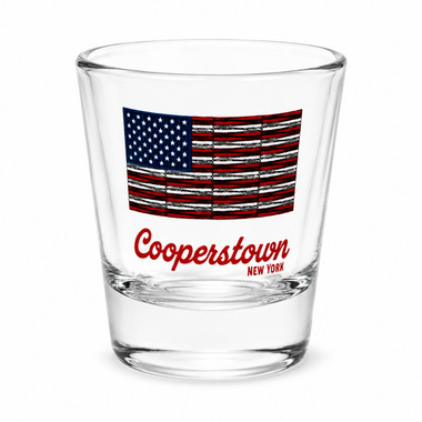Baseball Hall of Fame American Bat Flag 2 Ounce Shot Glass