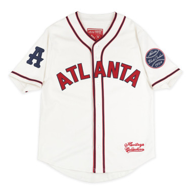 Men’s Atlanta Black Crackers White Replica Heritage Jersey