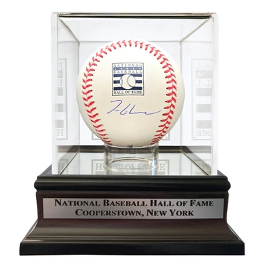 Tom Glavine Autographed Hall of Fame Logo Baseball with HOF Case (Beckett)