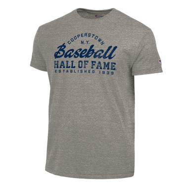Men’s Champion Baseball Hall of Fame Grey Tri-blend T-Shirt