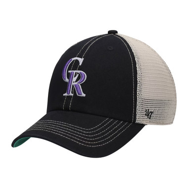 Men’s ‘47 Brand Colorado Rockies Trawler Clean Up Black and White Adjustable Cap
