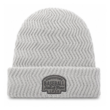 Baseball Hall of Fame Luxe Yarn Knit Winter Light Grey Cap