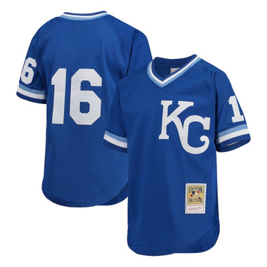 Men's Mitchell & Ness Bo Jackson Kansas City Royals Authentic Replica 1989  Mesh Batting Practice Jersey