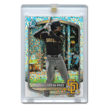 Leo De Vries 2025 Bowman Chrome Mini Diamond Refradctor # BCP-204 Pre-Rookie Card