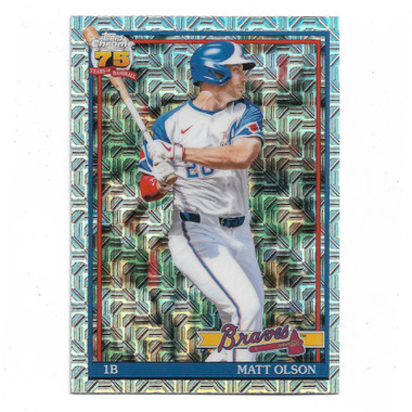 Matt Olson 2026 Topps Chrome 35th Anniversary Silver Pack Mojo # 91C-76