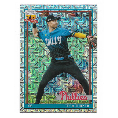 Trea Turner 2026 Topps Chrome 35th Anniversary Silver Pack Mojo # 91C-33