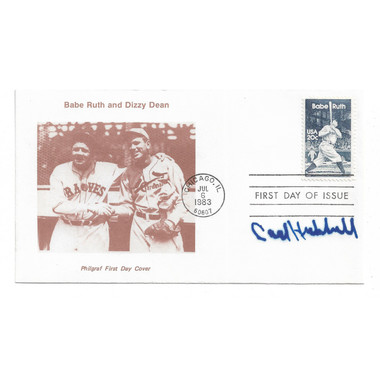 Carl Hubbell Autographed First Day Cover - 1983 Babe Ruth and Dizzy Dean (JSA)