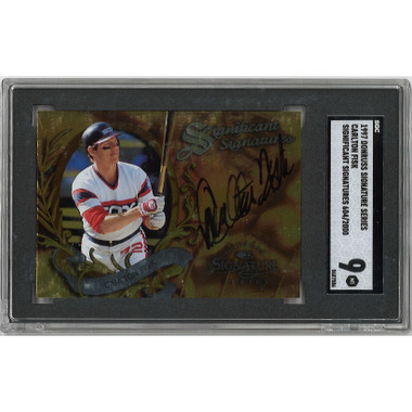 Carlton Fisk Autographed Card 1997 Donruss Signature Significant Signatures (SGC 9)