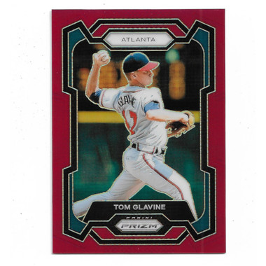 Tom Glavine 2024 Panini Prizm Red Holo # 60 Ltd Ed of 299