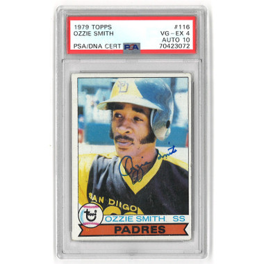 Ozzie Smith Autographed Rookie Card 1979 Topps # 116 (PSA)
