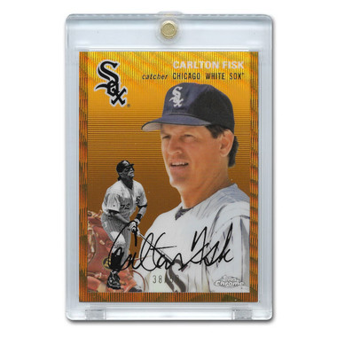 Carlton Fisk 2023 Topps Chrome Platinum Anniversary Gold Refractor # 403 Ltd Ed of 50