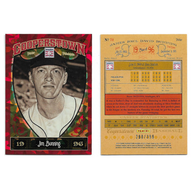Jim Bunning 2013 Panini Cooperstown Red Crystal Collection # 70 Baseball Card Ltd Ed of 399